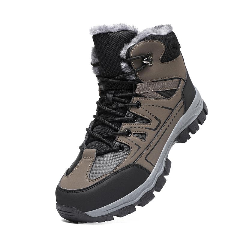 Northeast snow boots men's winter warm velvet thickened high-top outdoor cotton shoes waterproof and non-slip large size cotton boots