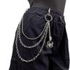 European & American Trendy Hip Hop Skull Spider Pendant Waist Chain for Women