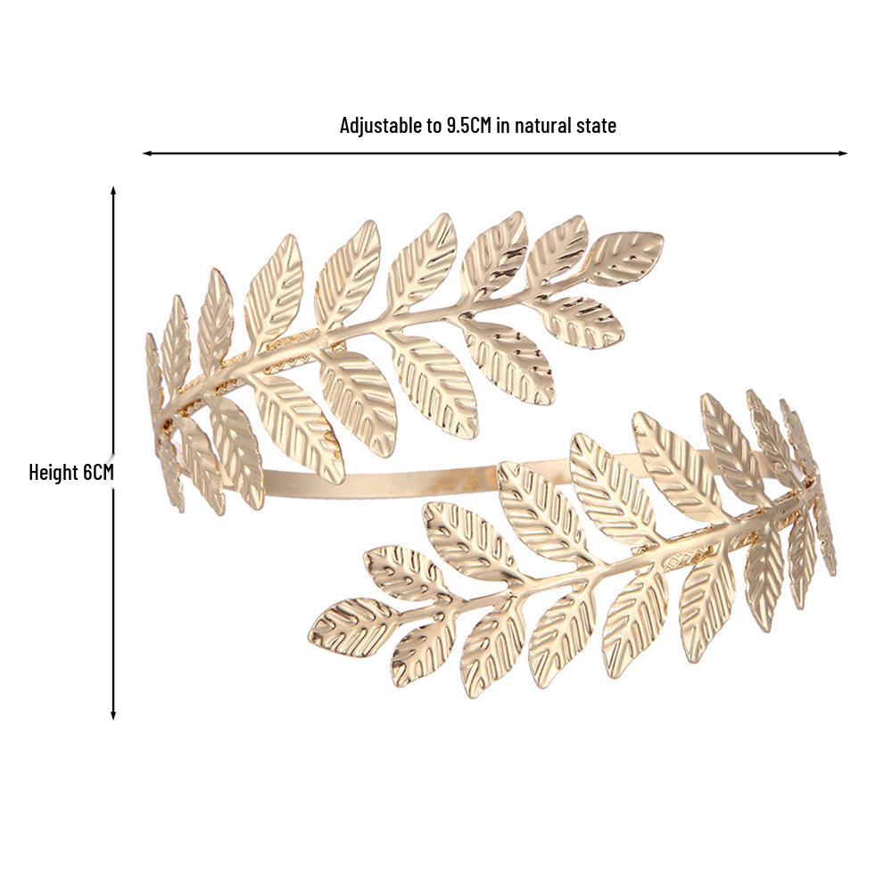 Kashi Tong European-American Leaf Armlet Roman Bride Open Bracelet - Christmas Gift Jewelry