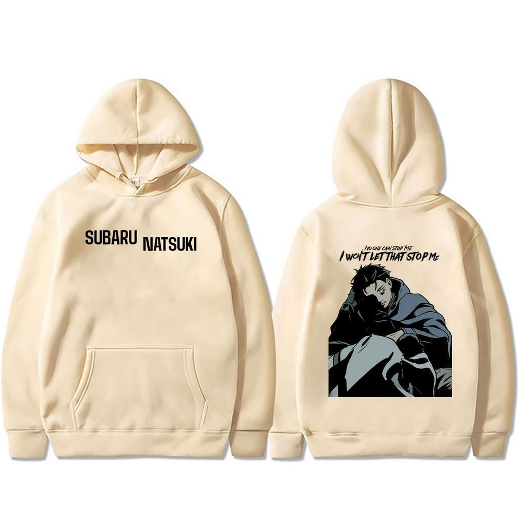 Anime Re:ZERO Starting Life in Another World Natsuki Subaru Graphic Hoodie Unisex Manga Casual Oversized Hooded Sweatshirt