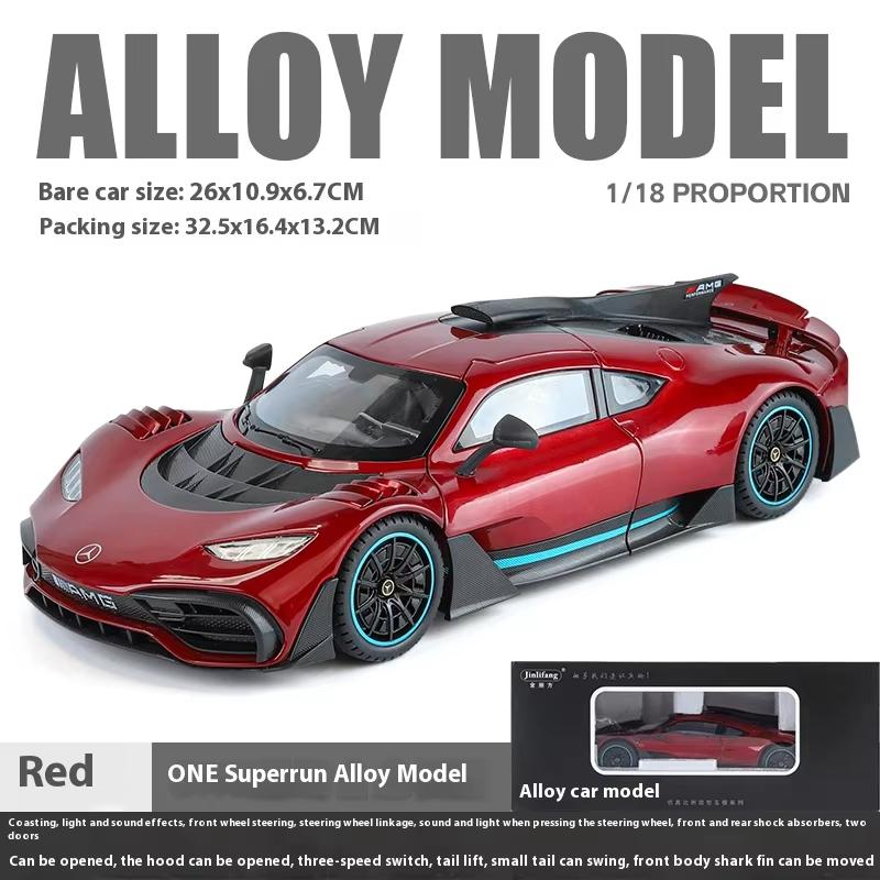 New 1:18 Mercedes Benz AMG ONE Super Sports Vehicle Alloy Dieacst Model Car Sound & Light Classic Hobby Collectibles Birthday Gifts