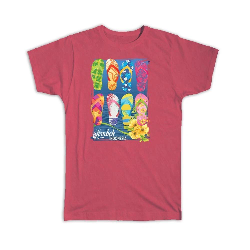 Gift T-Shirt : Lombok Indonesia Flip Flops Floral 4XL