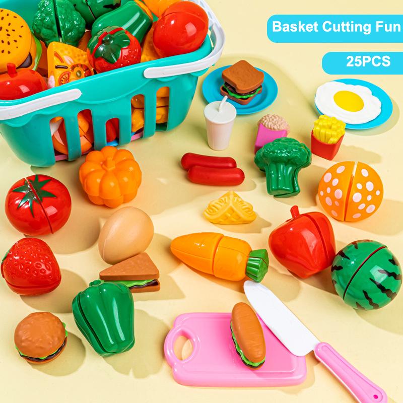New 17/25/35/68PCS Simulation Children's Kitchen Food Cutting Toy Set Food Cutting Fruit and Vegetable Toys Children's Gifts