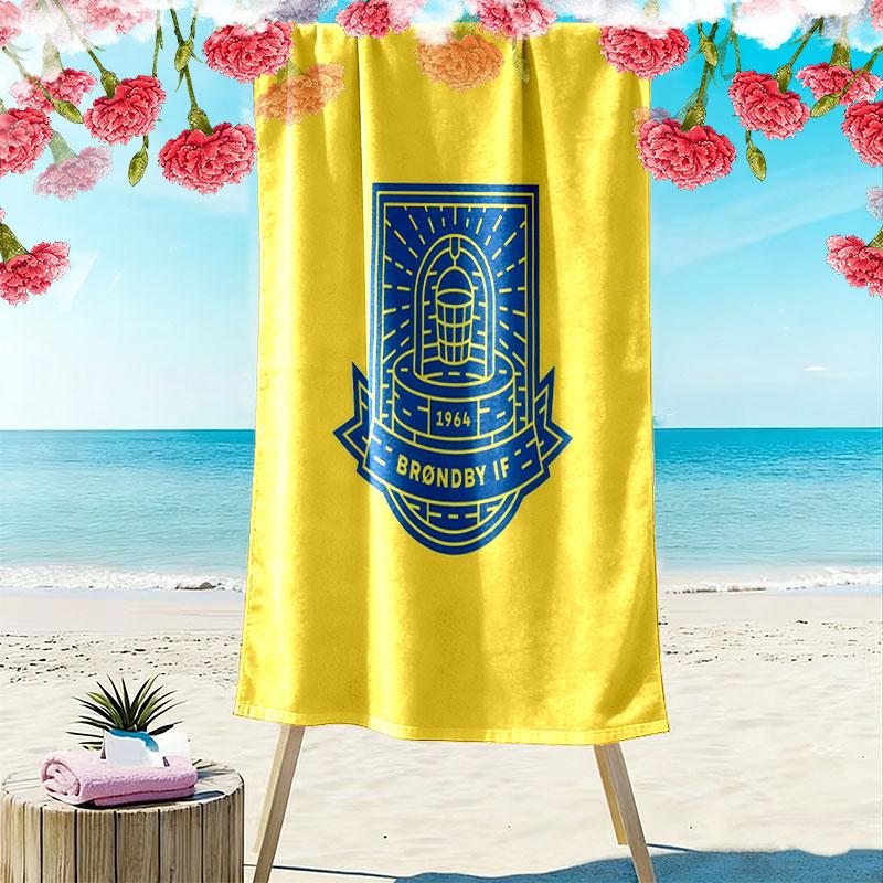 Brøndby IF LOGO Print Beach Towel, Large Soft Quick Dry Towel for Beach Camping Swimming