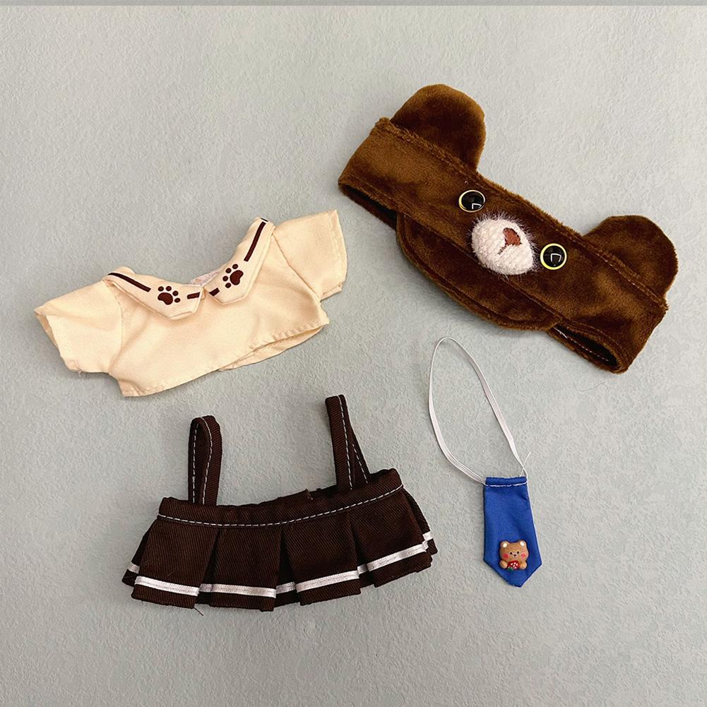 20CM Cotton Doll Rompers Cartoon Plush Doll Replacement Outfit Playing House Accessories Mini Clothes