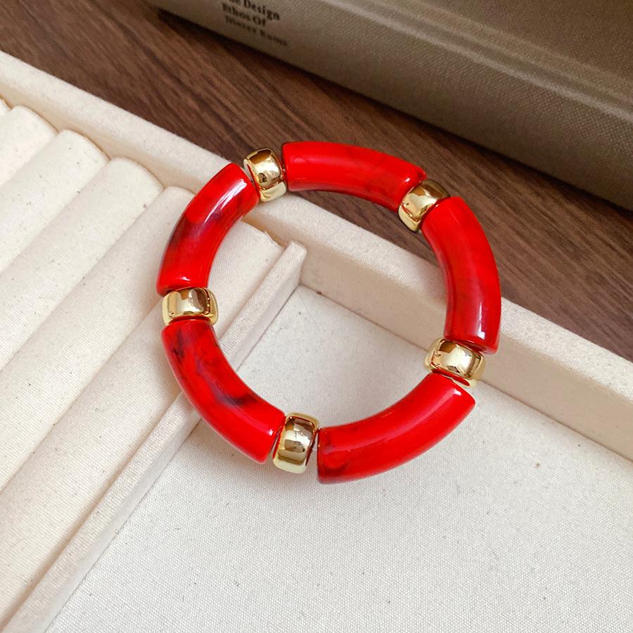 European & American Acrylic Patchwork Square Bracelet - Fashionable, Trendy, Versatile Design