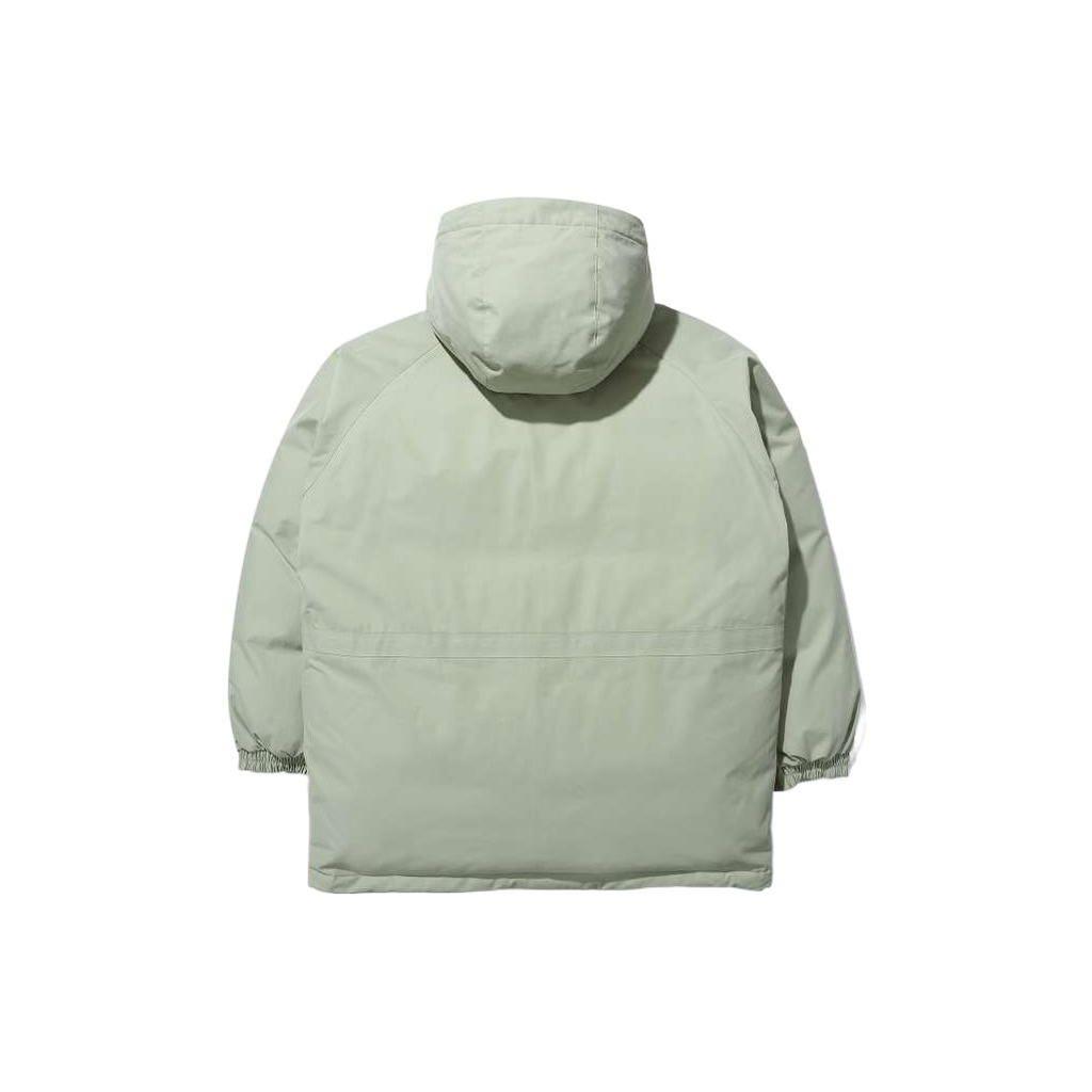 FILA Solid Color Logo Embroidered Thick Zipper Hooded Goose Down Jacket Unisex Jacket Green FS2DJD4E12X-EGY