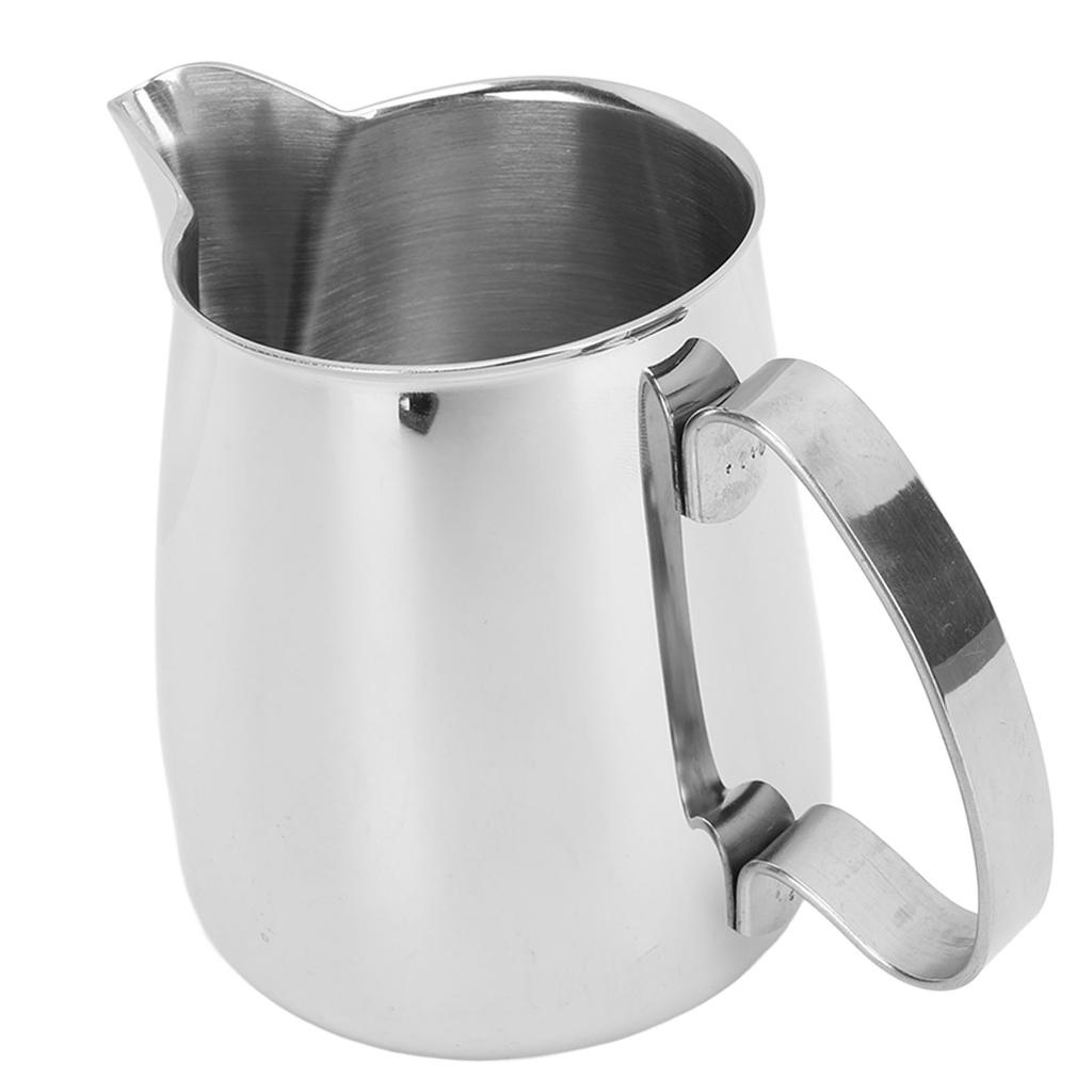 Frothing Cup 304 Stainless Steel Drip Free Pointed Spout Integrated Milk Frother Cup Coffee