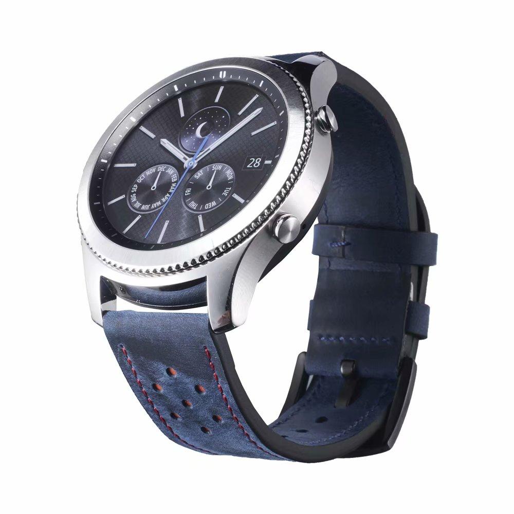 Watchband 22mm Hole Genuine Leather Watch Strap for Samsung Gear S3 Band Bracelet for Xiaomi Huami Amazfit Pace Stratos 2 Amazfit 2 Band
