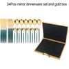 24Pcs Black Gold Dinnerware Set with Box Knives Fork Tea Spoon Cutlery Set Stainless Steel Silverware Tableware Kitchen Flatware