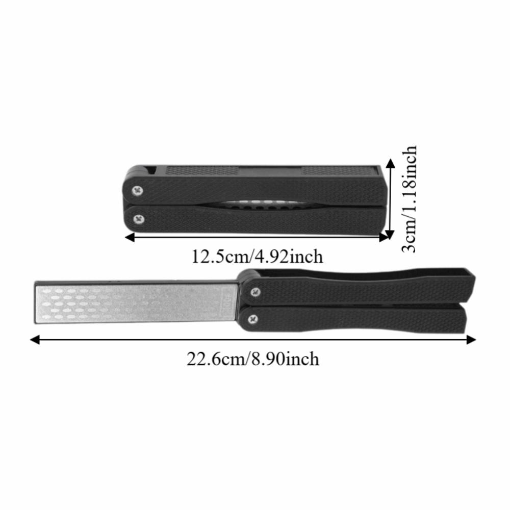 2 Pcs Durable Diamond Folding Sharpener 400/600 Grit Fan Shaped Knife Sharpener Non-Slip Pocket Sharpener Garden Tool