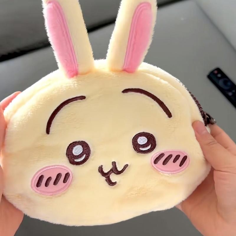 1 Piece Usagi Hachiware Plush Office School Stationery Pen Bag Chiikawa Double-Sided Pencil Case Cosmetic Bag Students Gifts