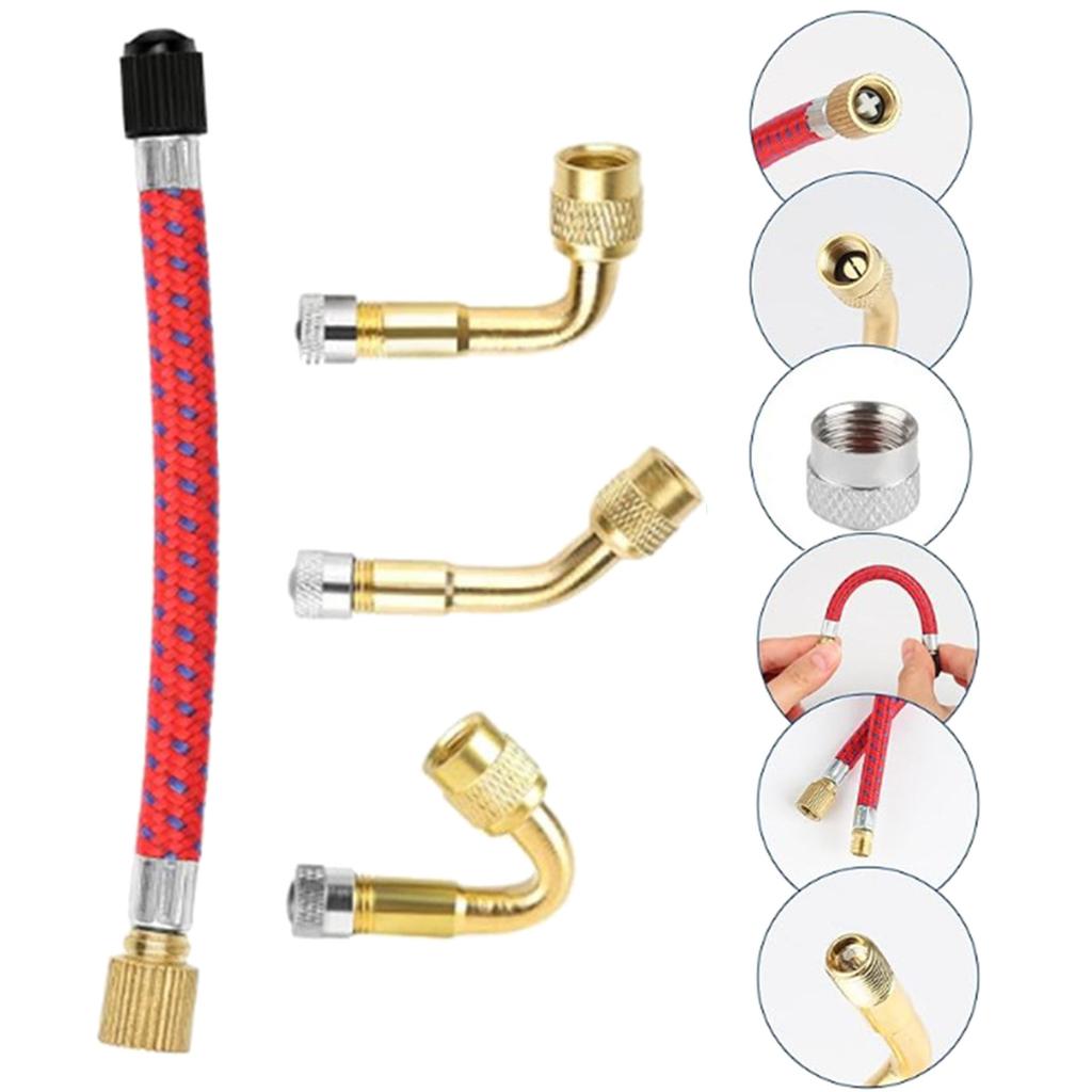 Universelle flexible Ventilschaftverlängerungen aus Kupfer, Reifenventilverlängerungsadapter für Auto, LKW, Motorrad, Fahrräder
