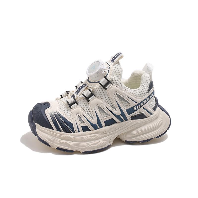 Zapatillas de Running de Malla Transpirables Deportivas para Niños y Niñas Coreanas Tendencia Primavera 2026 con Hebilla Giratoria