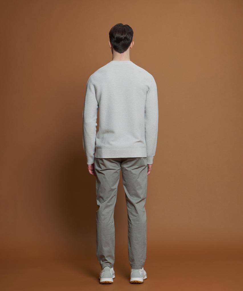 PANICALE Gray Ribbed Crew Neck Knit