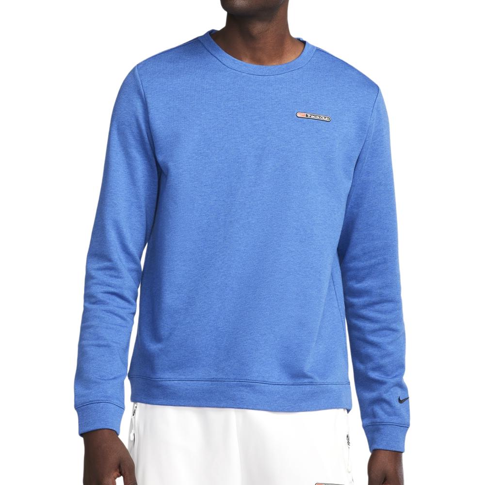 Nike Dri-Fit Track Club Solid Crew Neck Casual Long Sleeve Sweatshirt Men tops Court-Blue FB5510-476