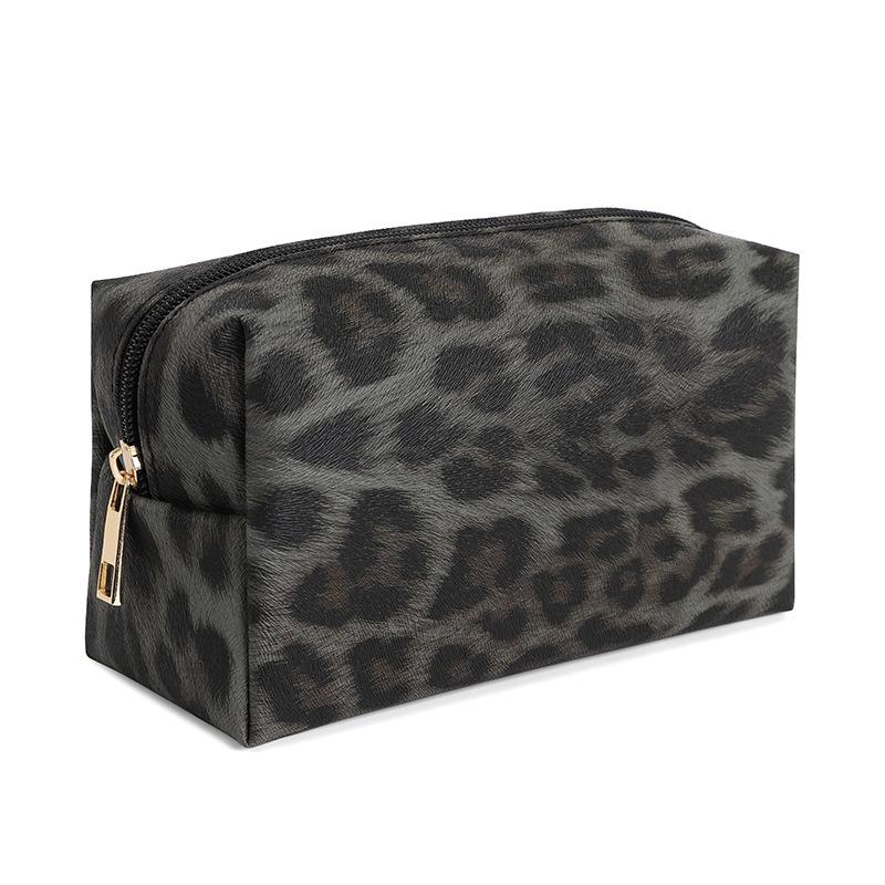 Travel PU Makeup Bag Women's Leopard Large Capacity Portable Zippe Storage Bag Purses Bathroom Washbag Cosmetic Bag