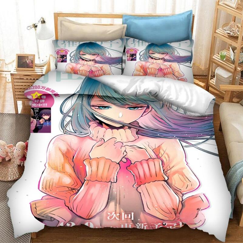 Anime OSHI NO KO 3D-Druck Bettwäsche-Set 2/3-teilig Bettbezüge Kissenbezüge Tagesdecke Heimtextilien