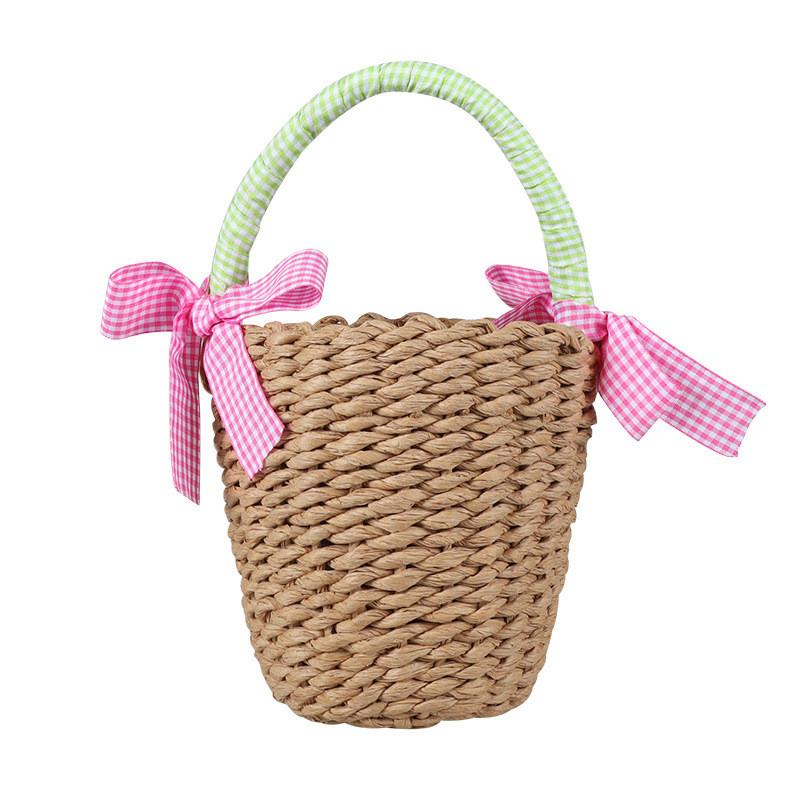 Kids Summer Woven Straw Handbag For Kids With Spacious Design And Fresh Style