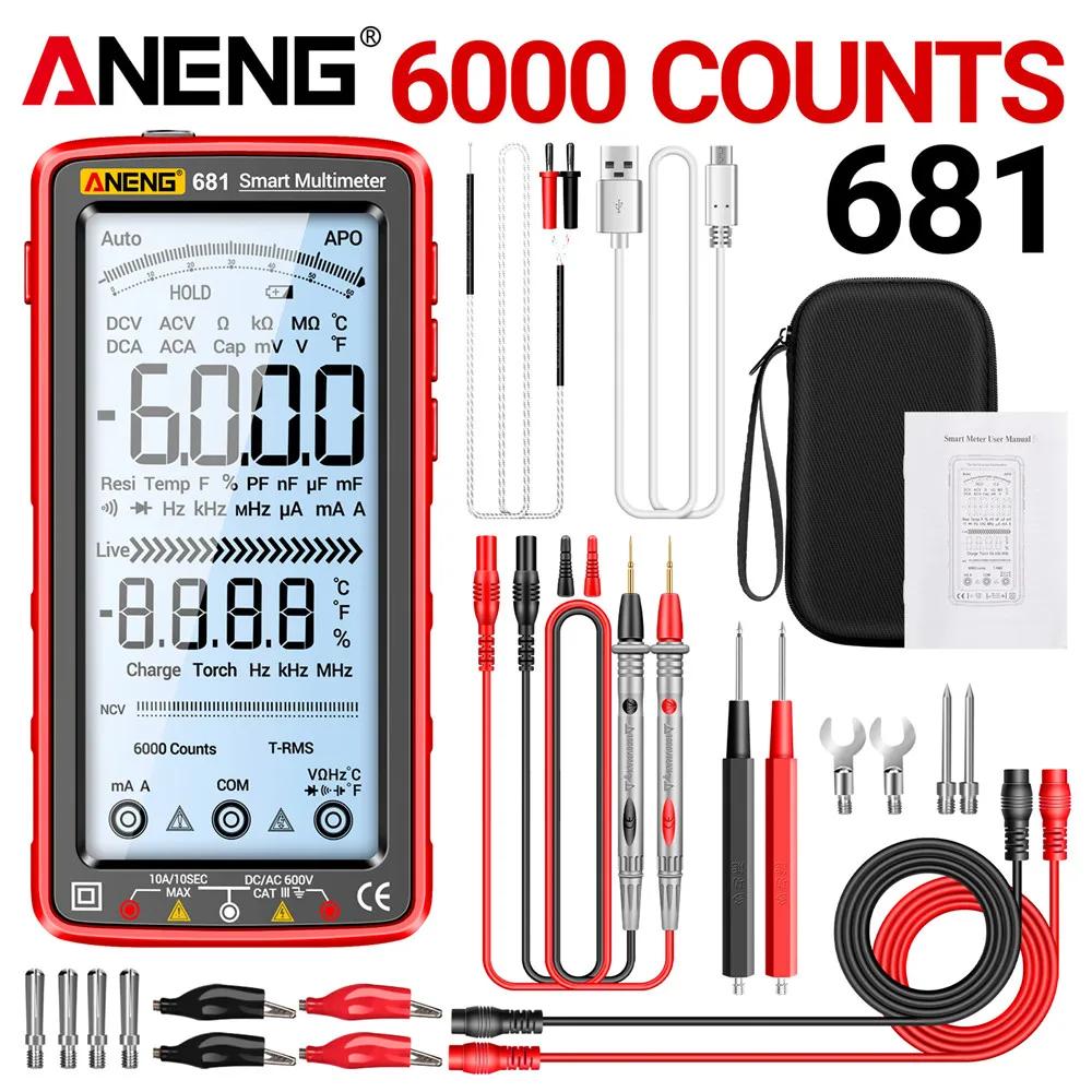 ANENG 681/682/683 Pro Multimeter Non-contact Electric Measuring Meter Rechargable Digital Tool 6000 Count Voltage Tester Current