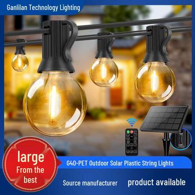 Outdoor Waterproof Shatterproof Solar LED String Lights with USB Charging for Camping, Rooftops, Gardens, and Courtyards