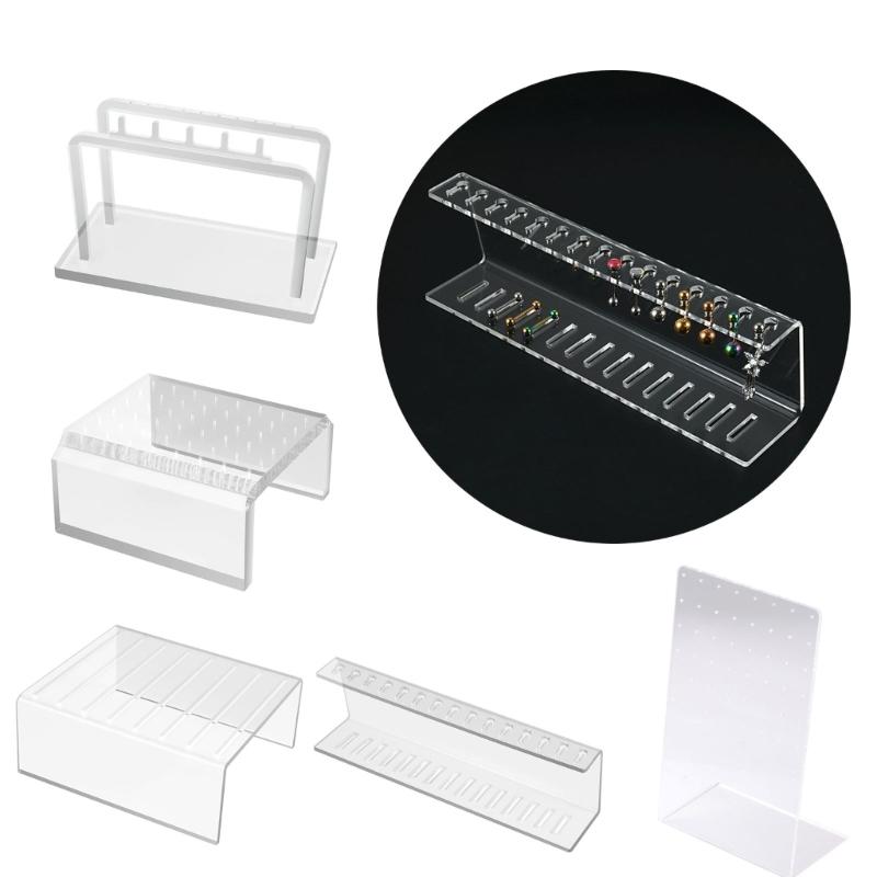 Clear Acrylic Jewelry Rack Needle-style Ear Nail Earring Shelf Earrings Display Board Necklace Display Rack for Women