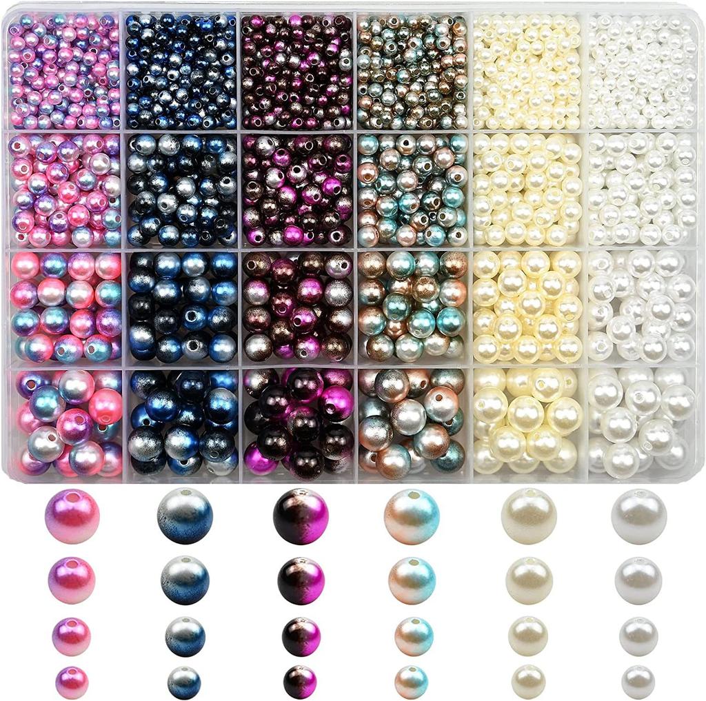 Random Color Pearl DIY Beads Set Can Be Used To Make Hand String Necklace Mobile Phone Chain Jewelry Making Kit