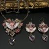 KF Vintage Sleeping Angel Pendant Love Earnail Enamel Craftsmanship Pink Flower Crystal Relief Necklace