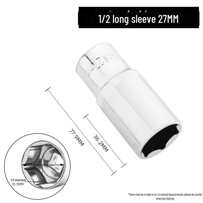Green Forest 12.5mm Hexagonal Extended Socket for 1/2" Ratchet Wrench