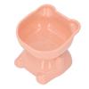Raised Pet Bowl Prevent Tipping Cartoon Shape Plastic Elevated Cat Bowl for Water Food Pink