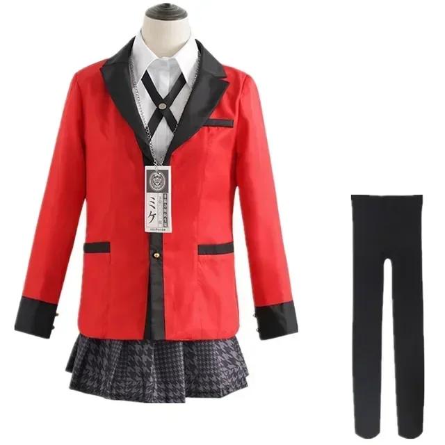 Anime Kakegurui Yomotsuki Runa Cosplay Kostuum Jas Jk School Meisjes Uniform Jas Hoodie Halloween Carnaval Kleding S