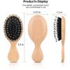 2Pcs Hair Brush Mini Boar Bristle Hairbrush Pocket Travel Small Paddle Hair Brush