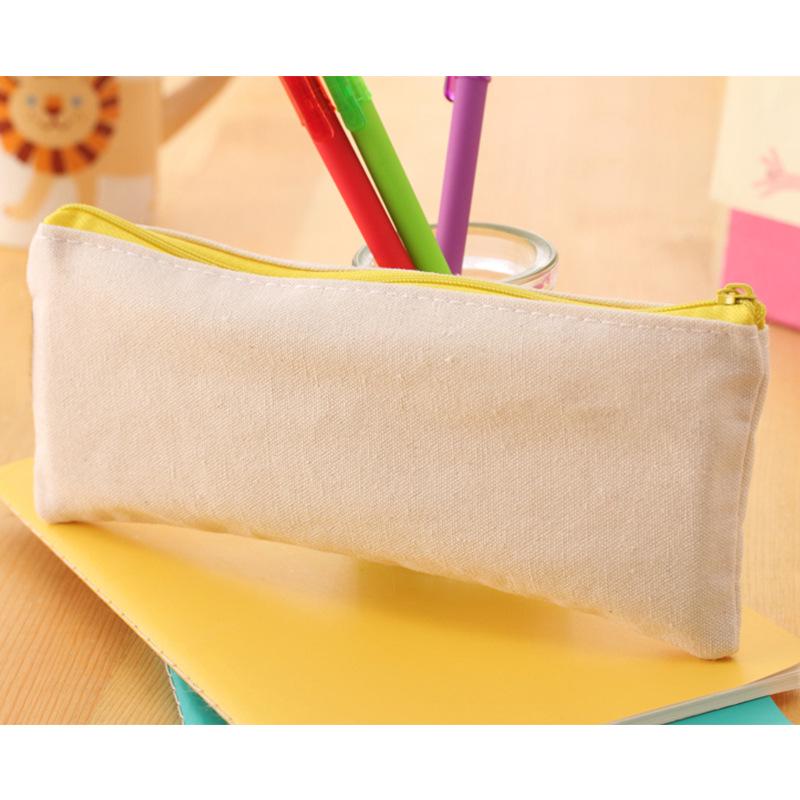 Bojin Canvas DIY Blank Pencil Case for Student Art - Perfect for Hand-Painting for Boys and Girls