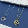 S925 Sterling Silver Four-Leaf Clover Necklace for Women, Gold-Plated, Inlaid Design, Versatile and Light Luxury Fashion.