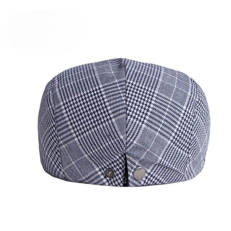 Vintage Glen Plaid Flat Cap for Men Women British Ivy Cabbie Hat Retro Checkered Newsboy Gatsby Cap Casual Peaked Hat