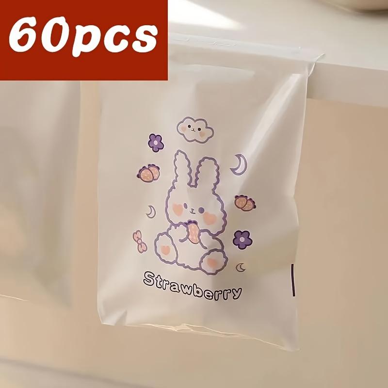 60 Pack Disposable Plastic Trash Bags with Cute Printed Designs Multipurpose Self-Adhesive Garbage Bags for Home, Office, Car, Living Room Outdoor Use