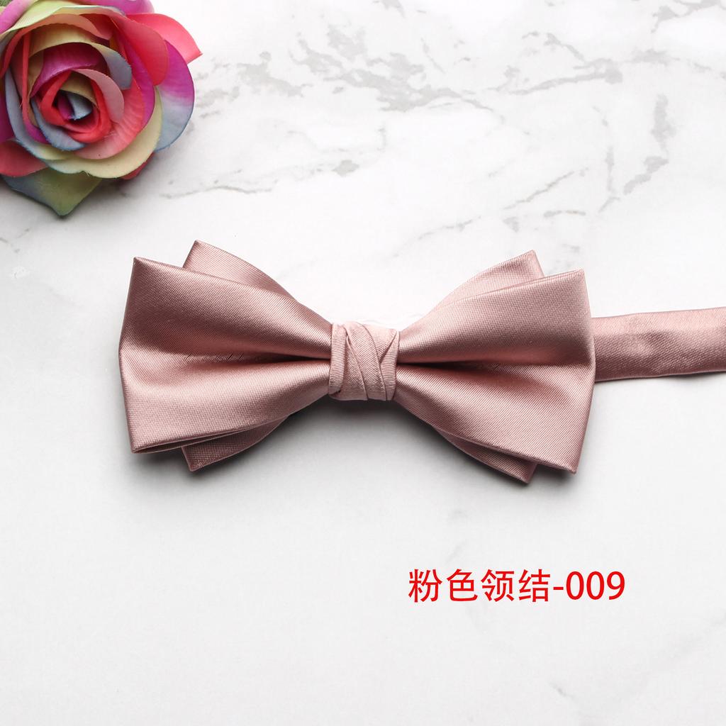 Solid Color Men'S Polyester Bow Tie, Multi-Color Wedding Groom Best Man Bow Tie Bow Flower