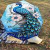1PC Peacock Flowers Automatic Open/Close Umbrella Compact Folding Umbrella with 8-Rib Shaft lightweight esign, Highquality Fabric1215A