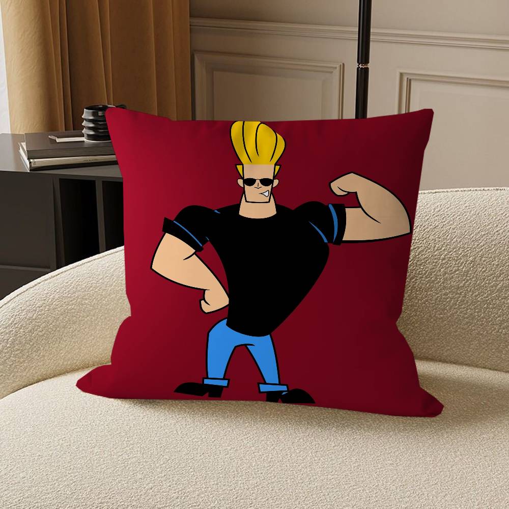 Kreskówkowy J-Johnny Bravo poszewka na poduszkę pokrowiec na poduszkę na sofę dekoracja pokoju domowego prezent dla dzieci