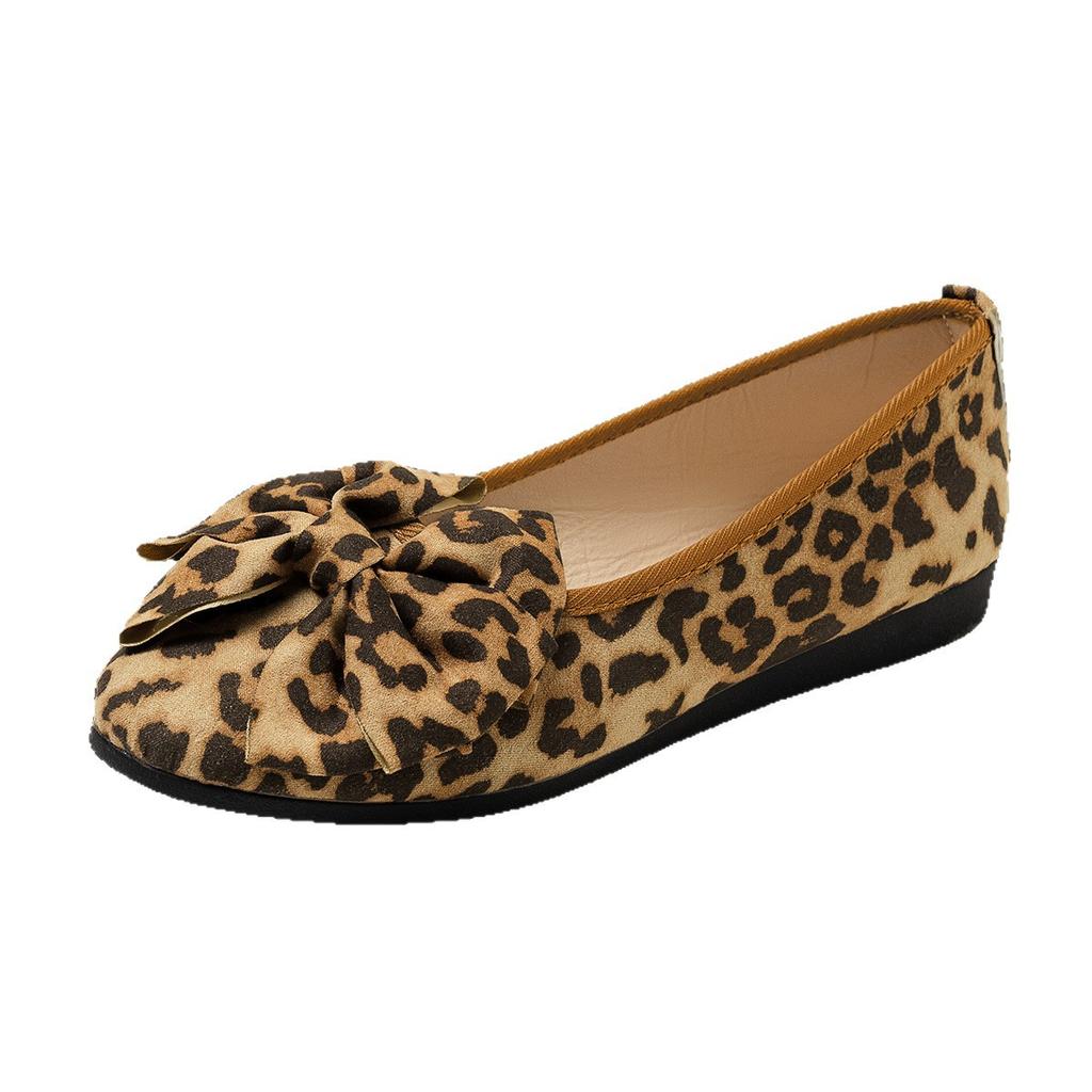 European and American Foreign Trade Thin Large Size Flat Single Shoes Women's Flying Weaving One Pedal Bow Casual Breathable Women's Shoes 36-43