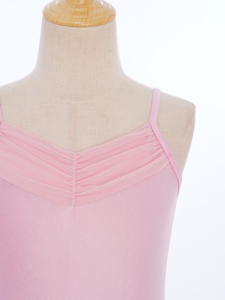 Girls Ballet Dresses Ballerina Practice Performance Ruched V Neck Spaghetti Straps Side Split Dress