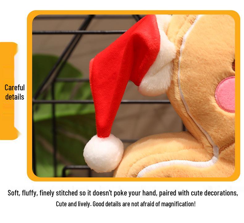 Gingerbread Man Plush Toy: Christmas Doll & Decoration Gift for Kids