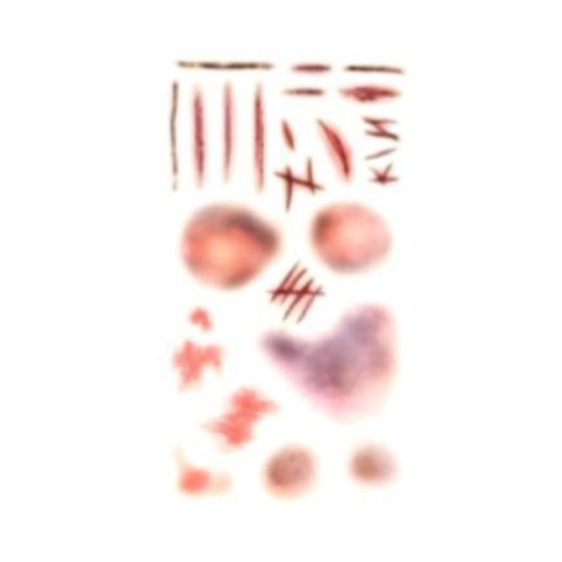 30 Pcs Halloween Face Tattoo Stickers Realistic Spider Web Bleeding Scar Design Easy Remove for Cosplay Masquerade Party