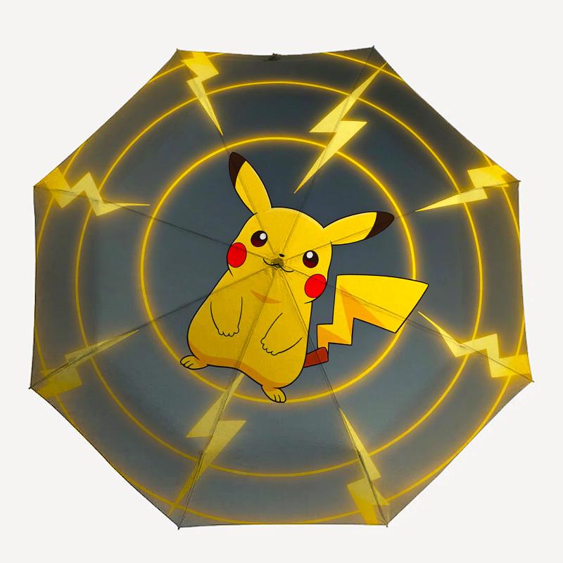 1pc Pikachu Electric Energy Umbrella with Plastic Handle,Suitable for All Seasons Home Travel Outdoor UmbrellaM1092
