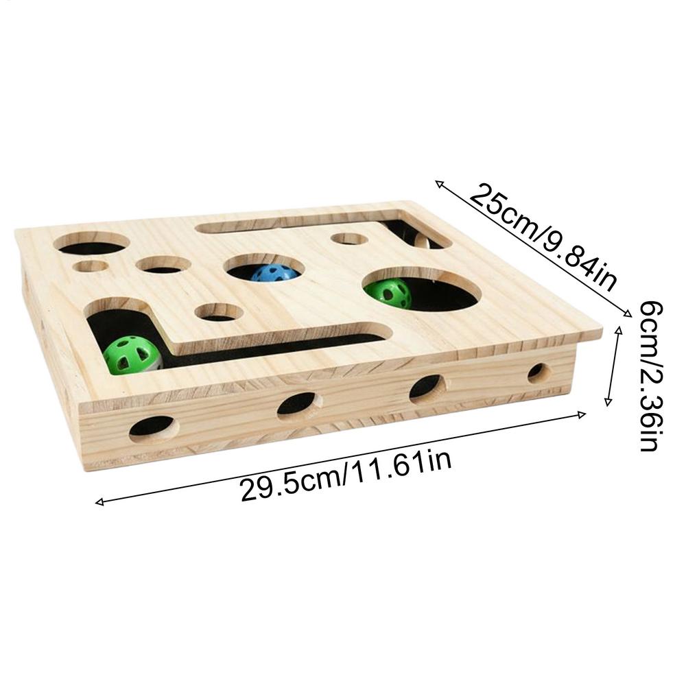 

Cat Nail File Scratch Board Enrichment Box Wooden Puzzle Dispenser Toy for Pet Exercise Boredom Relief Mealtime Training Home