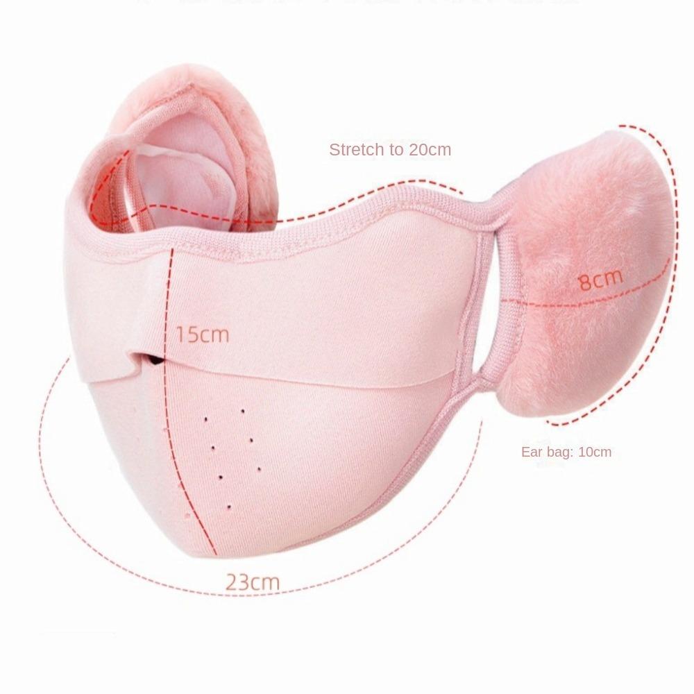 2-in-1 Fleece Winter Mask Breathable Riding Mask Thermal Earmuffs Mask for Autumn and Winter