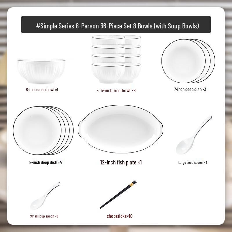 Modlander Nordic Enamel 36-Piece Dinnerware Set