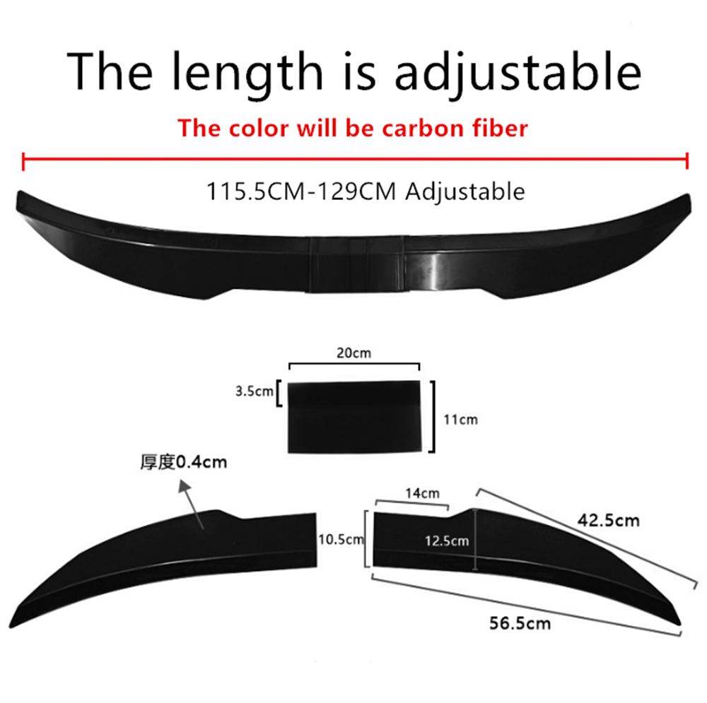 Car Rear Trunk Spoiler Lip Roof Tail Wing Carbon Fiber Adjustable For Car Sedan