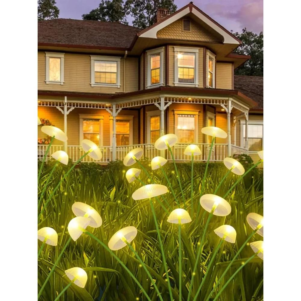 Solar Garden LED Jellyfish Mushroom Lights Waterproof Outdoor Decor Yard Patio Pathway Lawn Lamp