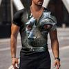 Oversized Animal T-shirt Unisex Black Tees Lion Print Shirts Pattern V-neck Tops Fashion Casual Short Sleeve Summer Unisex's Clothing